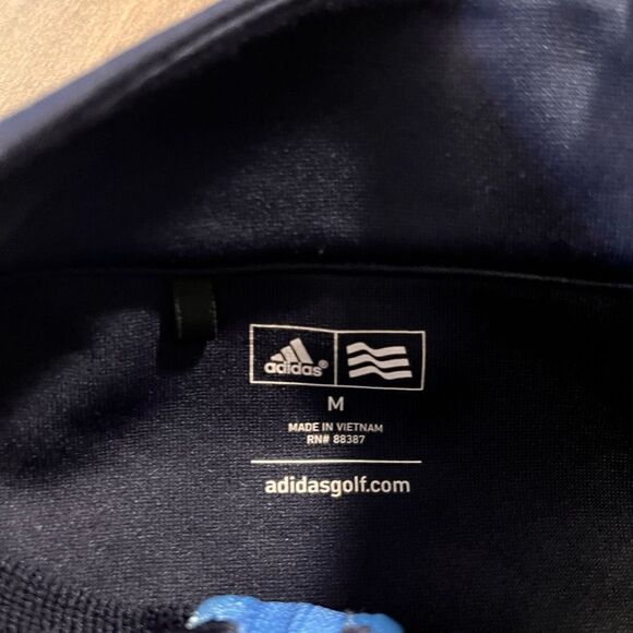 Adidas Golf‎ Blue Athletic Casual Quarter Zip Jacket Men Medium - Picture 2 of 4